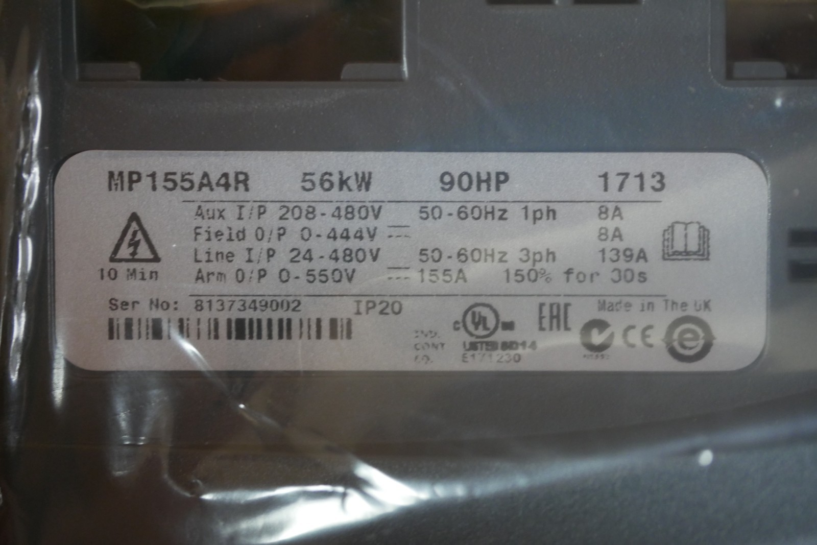 Control Techniques Emerson MP155A4R Mentor 56kW NEU Sofort Lieferbar!