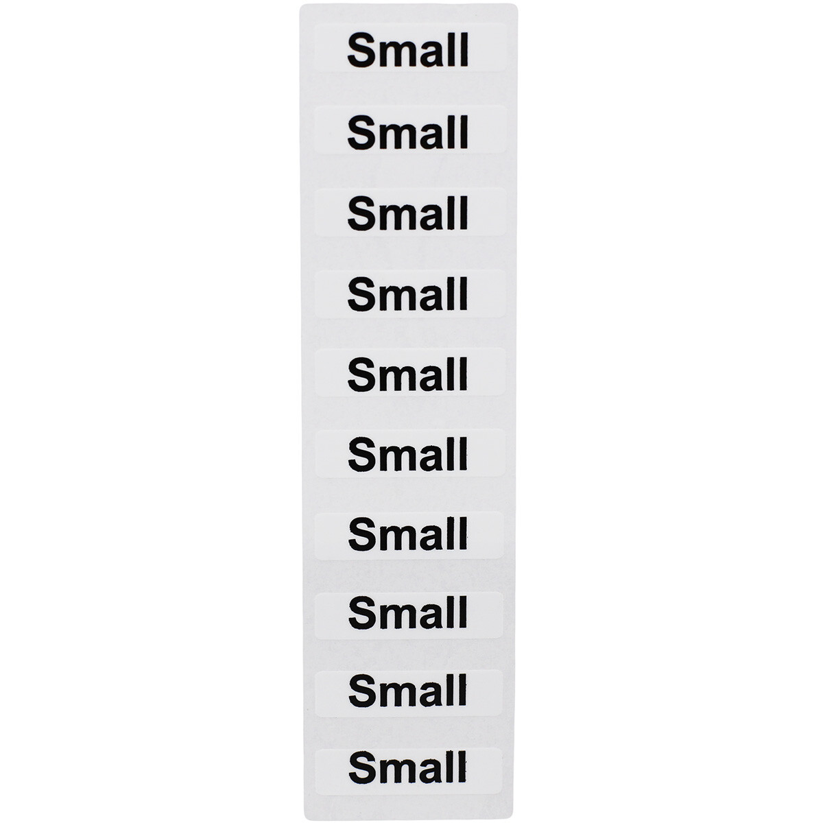 Clear Clothing Size Strip Labels | 1.25 x 5 Inches – 125 Pack | Pick One Size