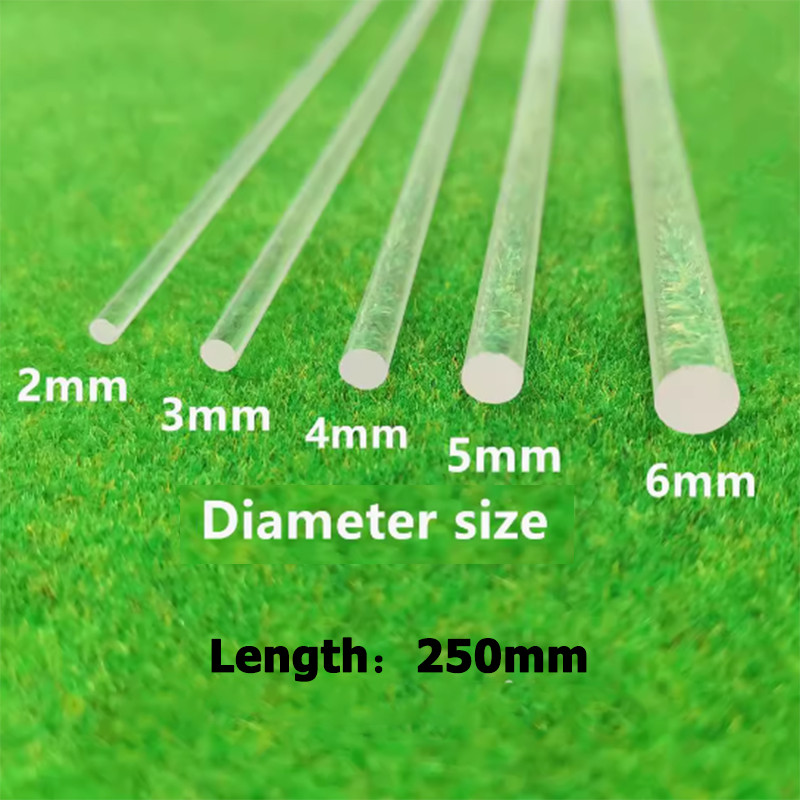 Clear Acrylic Rod 2/3/4/5mm Diameter x250mm Long Round Perspex Solid Bar