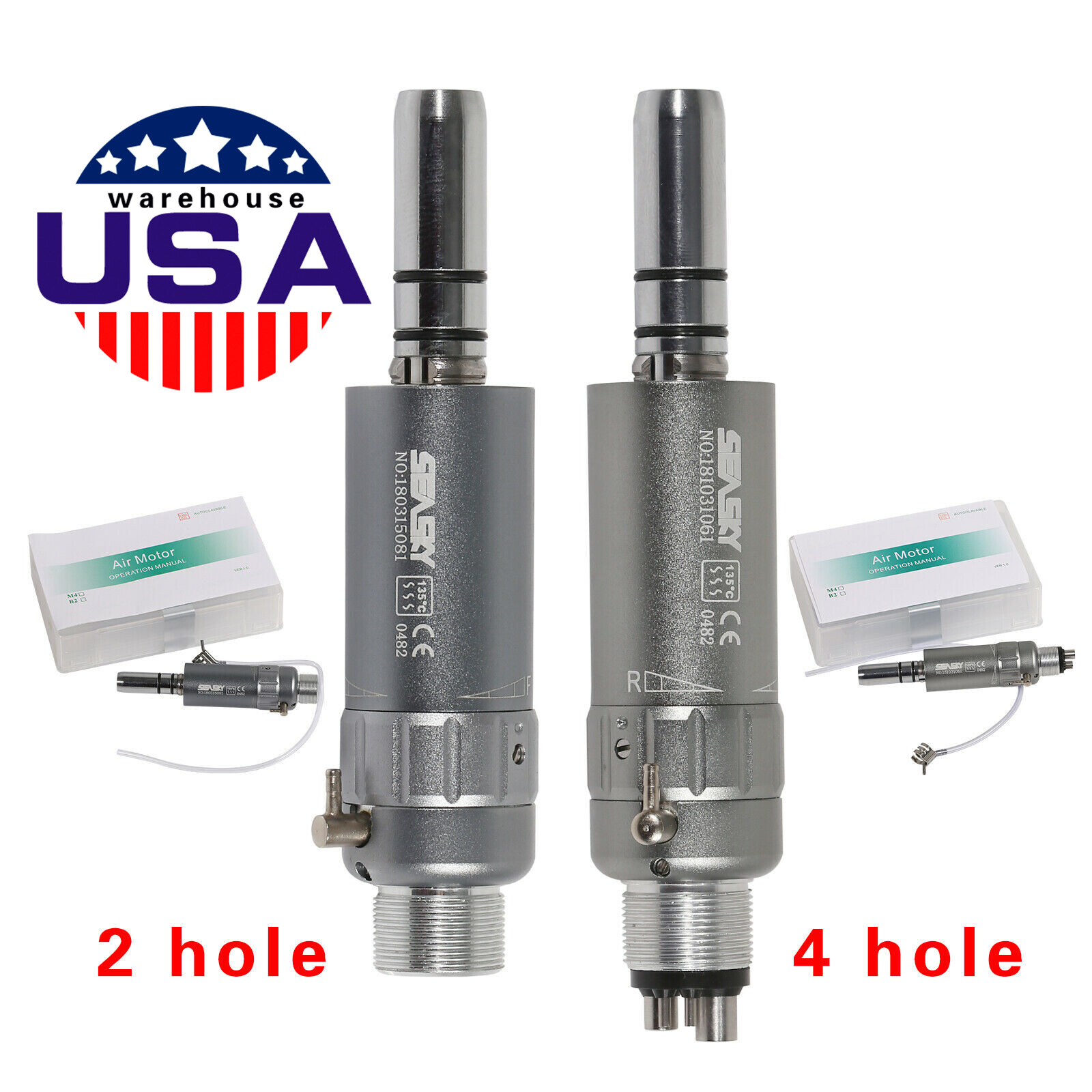 Dental Slow Low Speed E-type Air Motor Micromotor 4/2 Hole Handpiece NSK Style