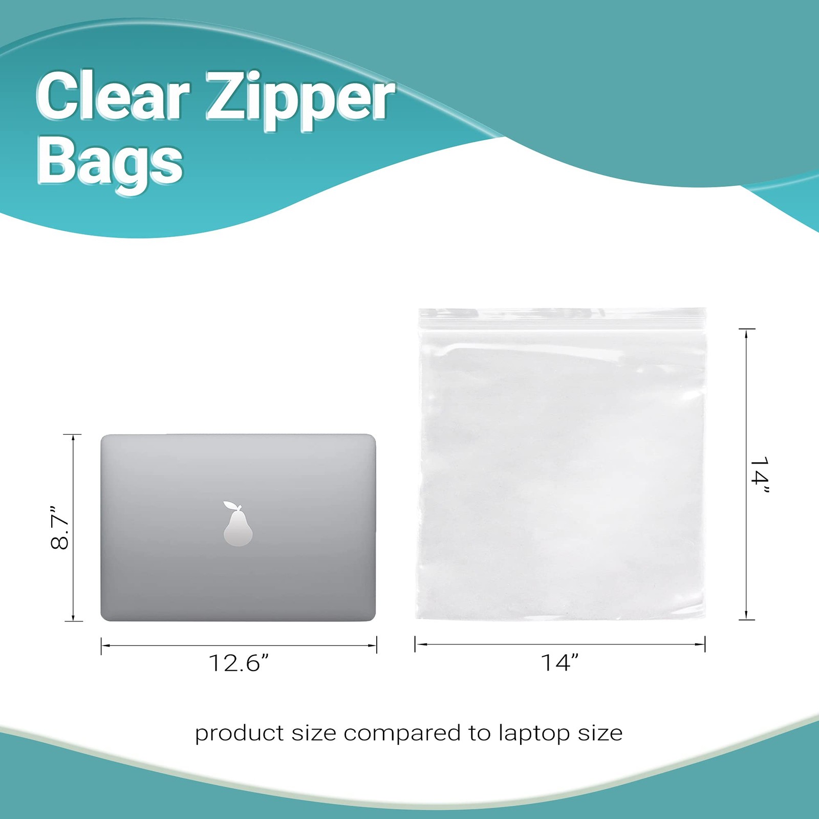 250 Zip Lock Bags Clear 14 x 14 Heavy Duty Seal Top