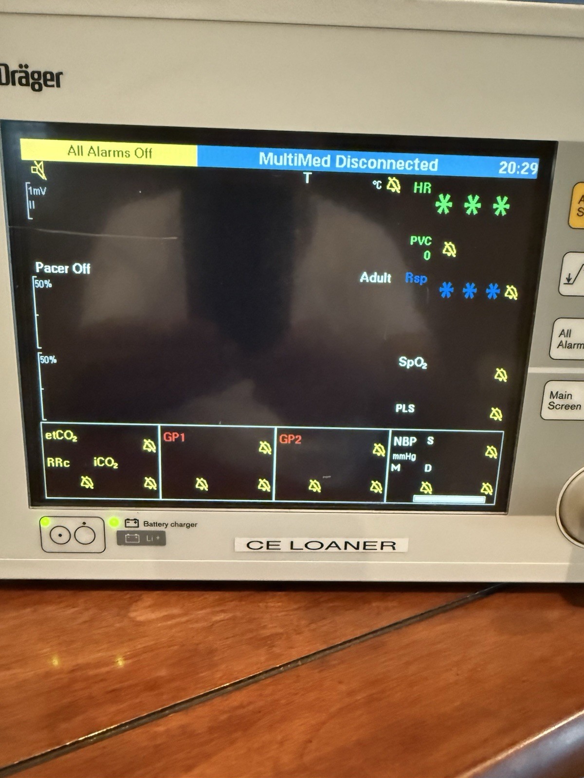Drager Infinity Gamma XL Patient Monitor Unit With Power Supply