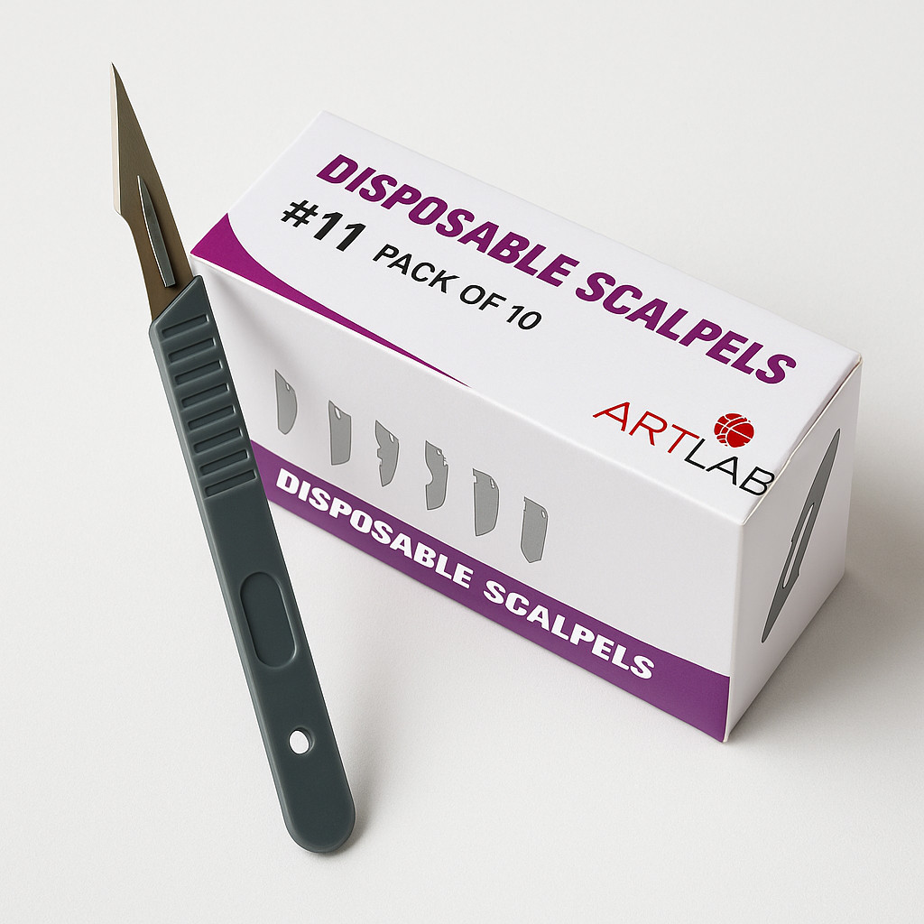 STERILE DISPOSABLE SCALPELS #11 – 10 PCS SINGLE USE-DENTAL,SURGICAL,DERMAPLANING