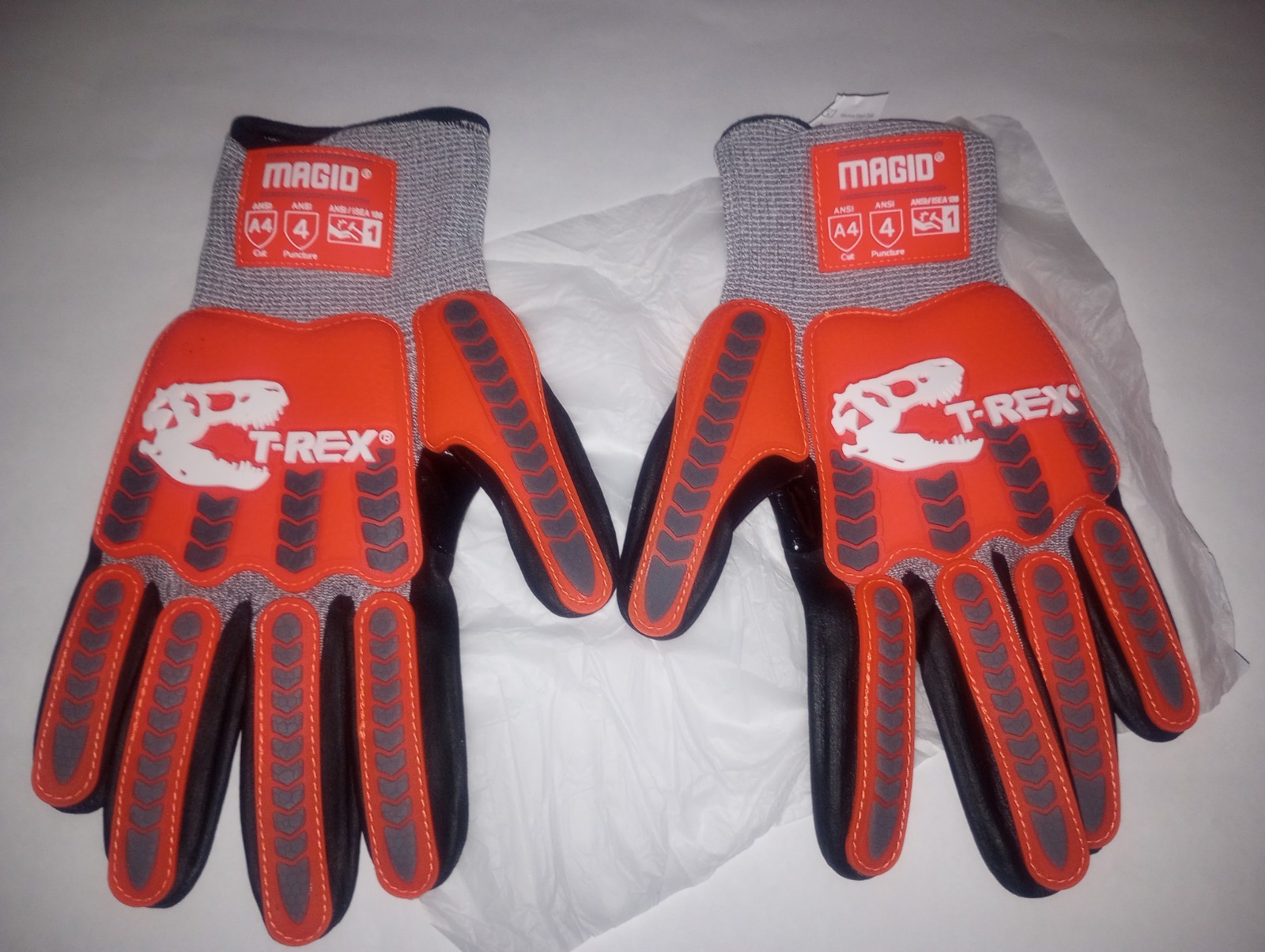 Magid T-REX Industrial Impact Resistant Work Gloves XL Orange/Black Fr Shipping