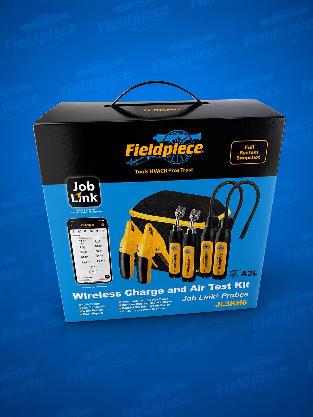 Fieldpiece JL3KH6 Wireless Charge and Air Test Kit HVAC Job Link