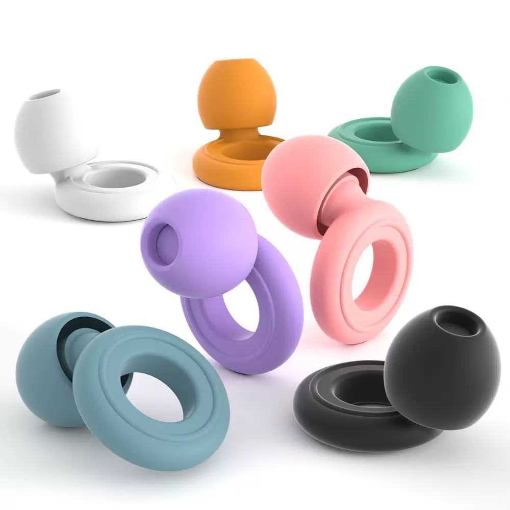 NEW Reusable Silicone Ear Plugs Noise Blocking Earplugs For Sleep, Study & Work