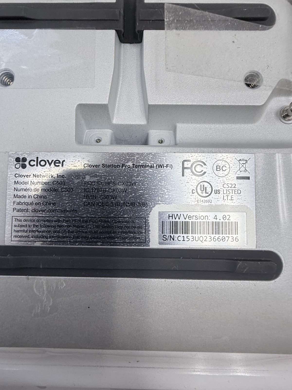 CLOVER POS System S503 C503 P500 H500 Terminal Printer Register Scanner