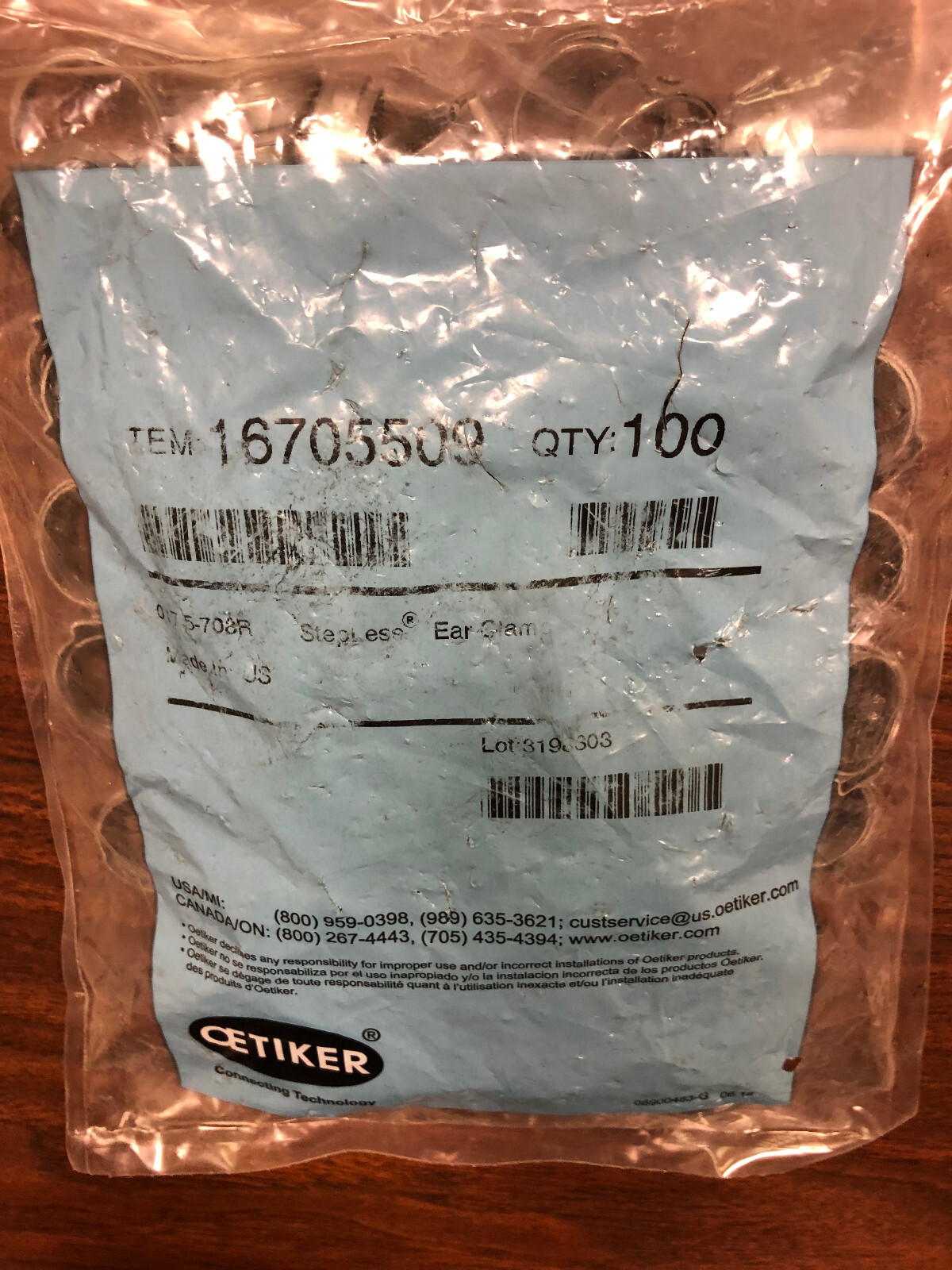 New PACK OF 100 Oetiker Stepless Ear Hose Clamps 16705509 3198303