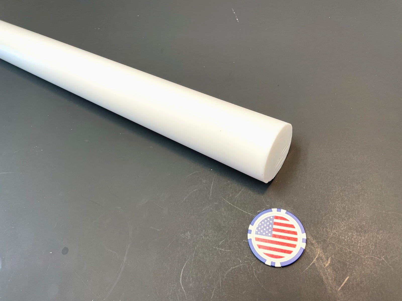 Teflon PTFE Virgin White Rods 1.75″ Diameter x 12″ Long, Extruded