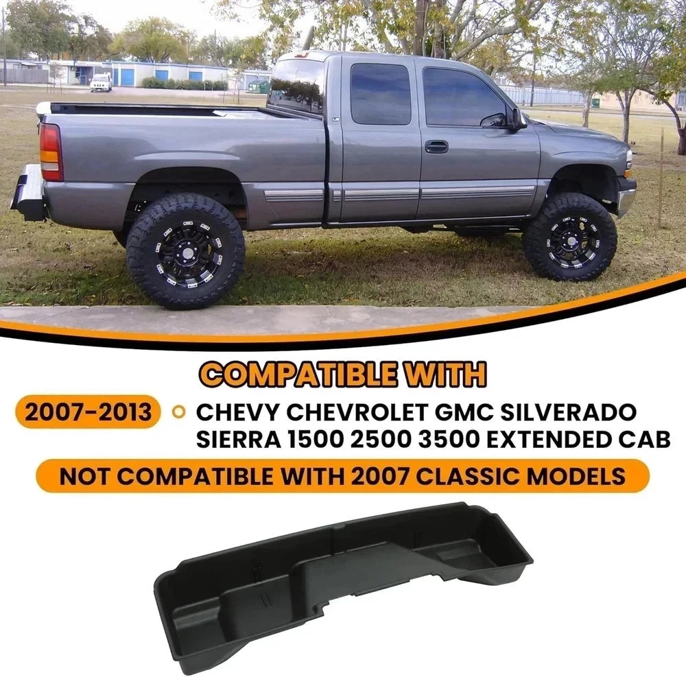 Under Seat Storage Box Chevy Chevrolet GMC Silverado Sierra 1500 Extended Cab