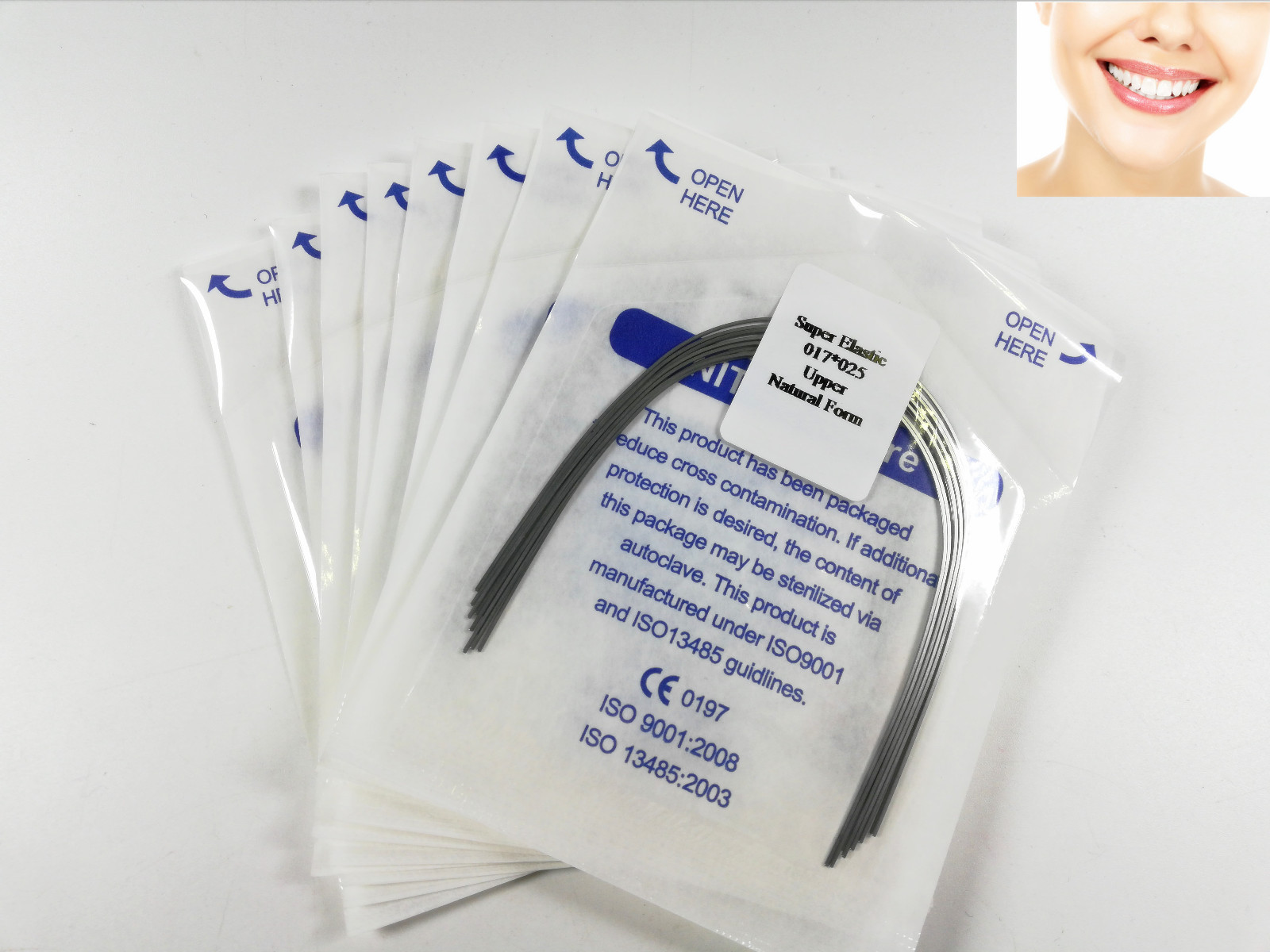 Dental Orthodontic Arch Super Elastic Wires Rectangular Niti Natural 17*25 U/L