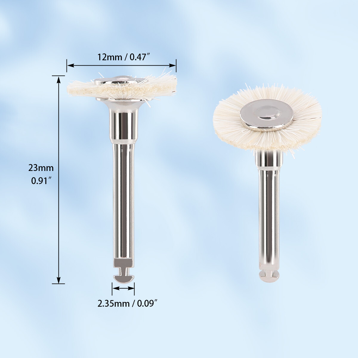 AZDENT Dental RA Goat Hair Polishing Brush Buffing Wheel 2.35mm For Rotary Tools