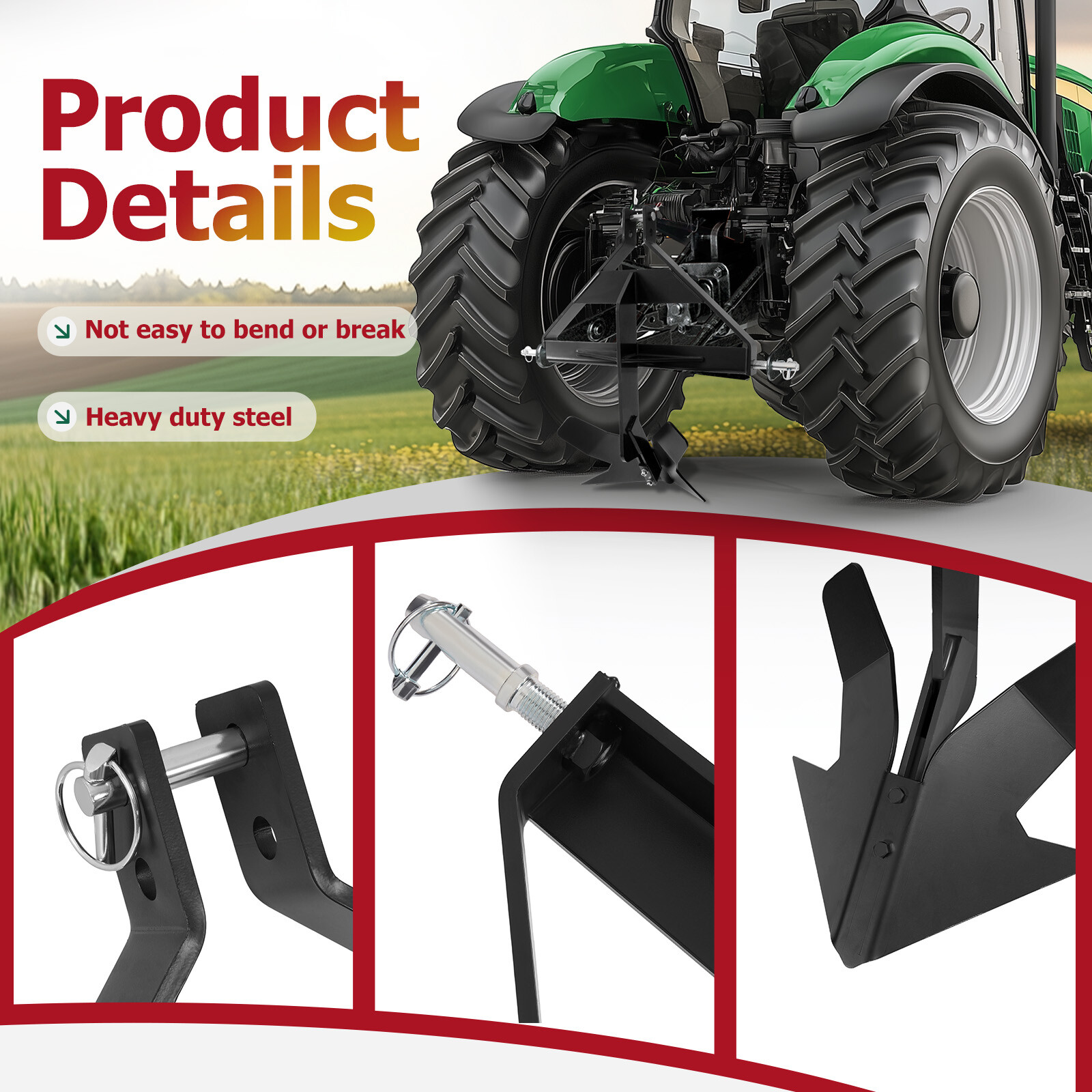 Steel Middle Buster Heavy Duty For Category 1 3 Point Quick Hitch Tractors Plow