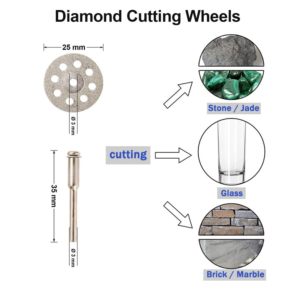 30Pcs Cutting Wheel Set Drill for Dremel Rotary Tool Accessories w/ 1/8″ Mandrel