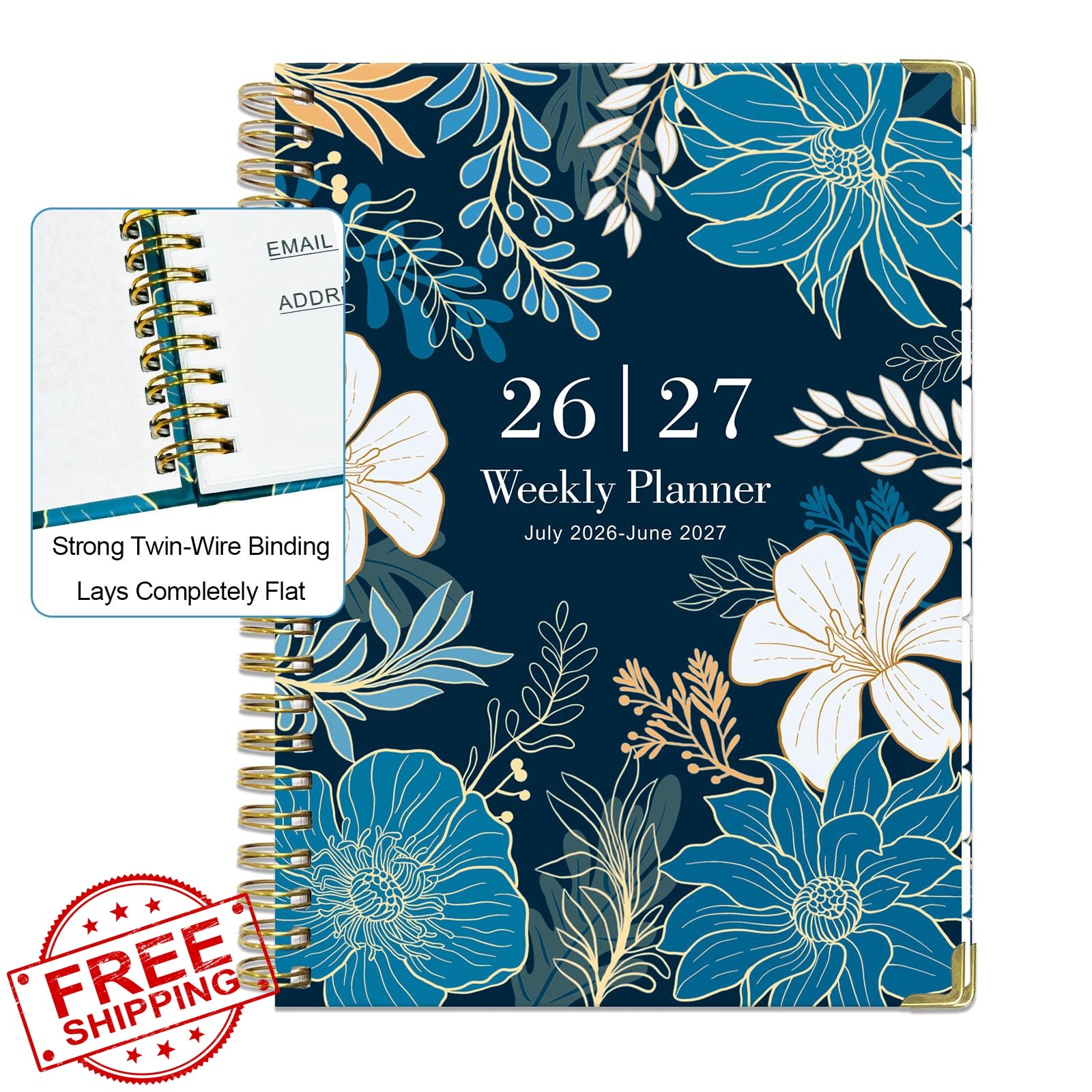 Dayvorax 2026-2027 Academic Planner Navy Bloom