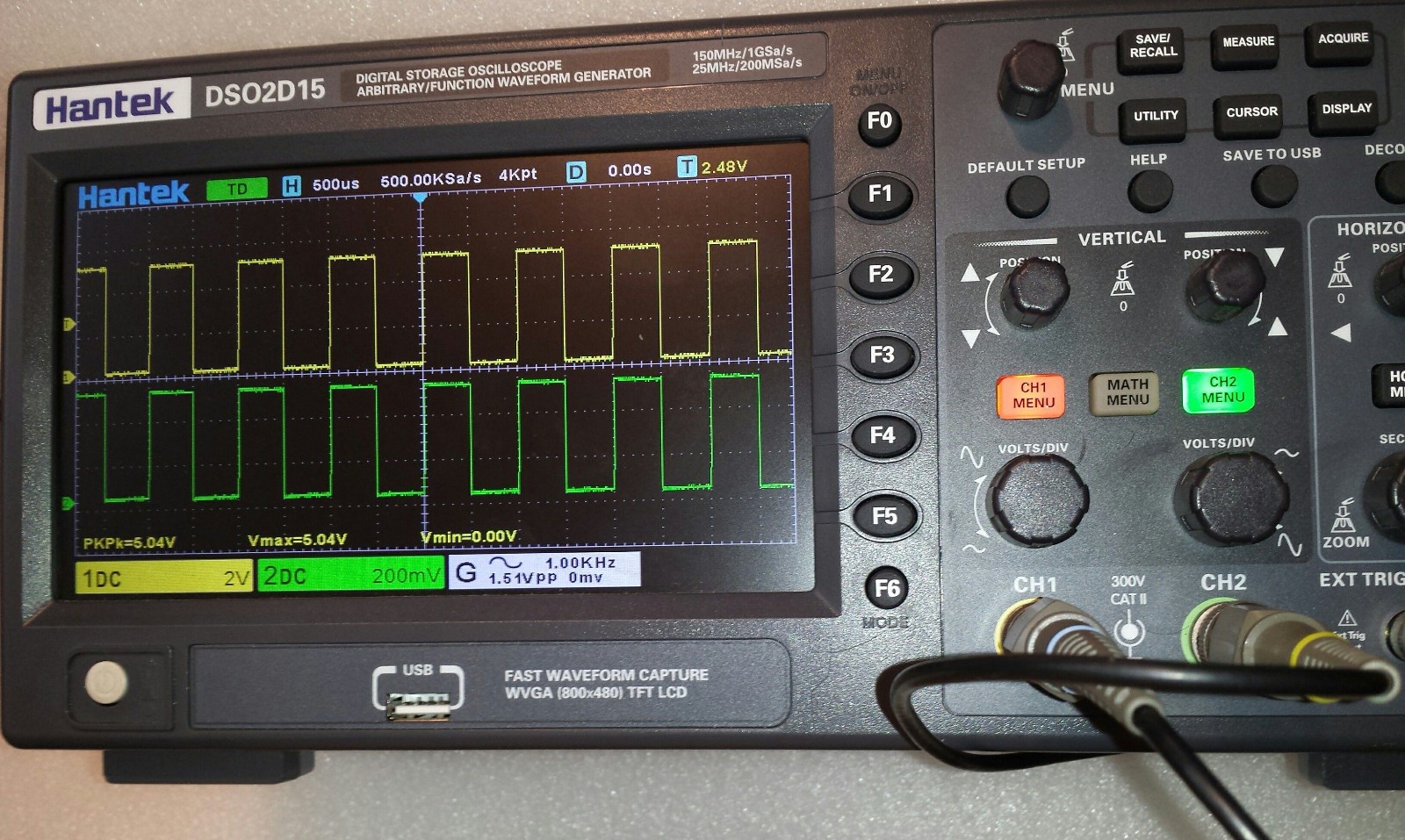Hantek DSO2D15 150MHz 2CH 1GSa/s DSO USB Oscillosope/Function Generator