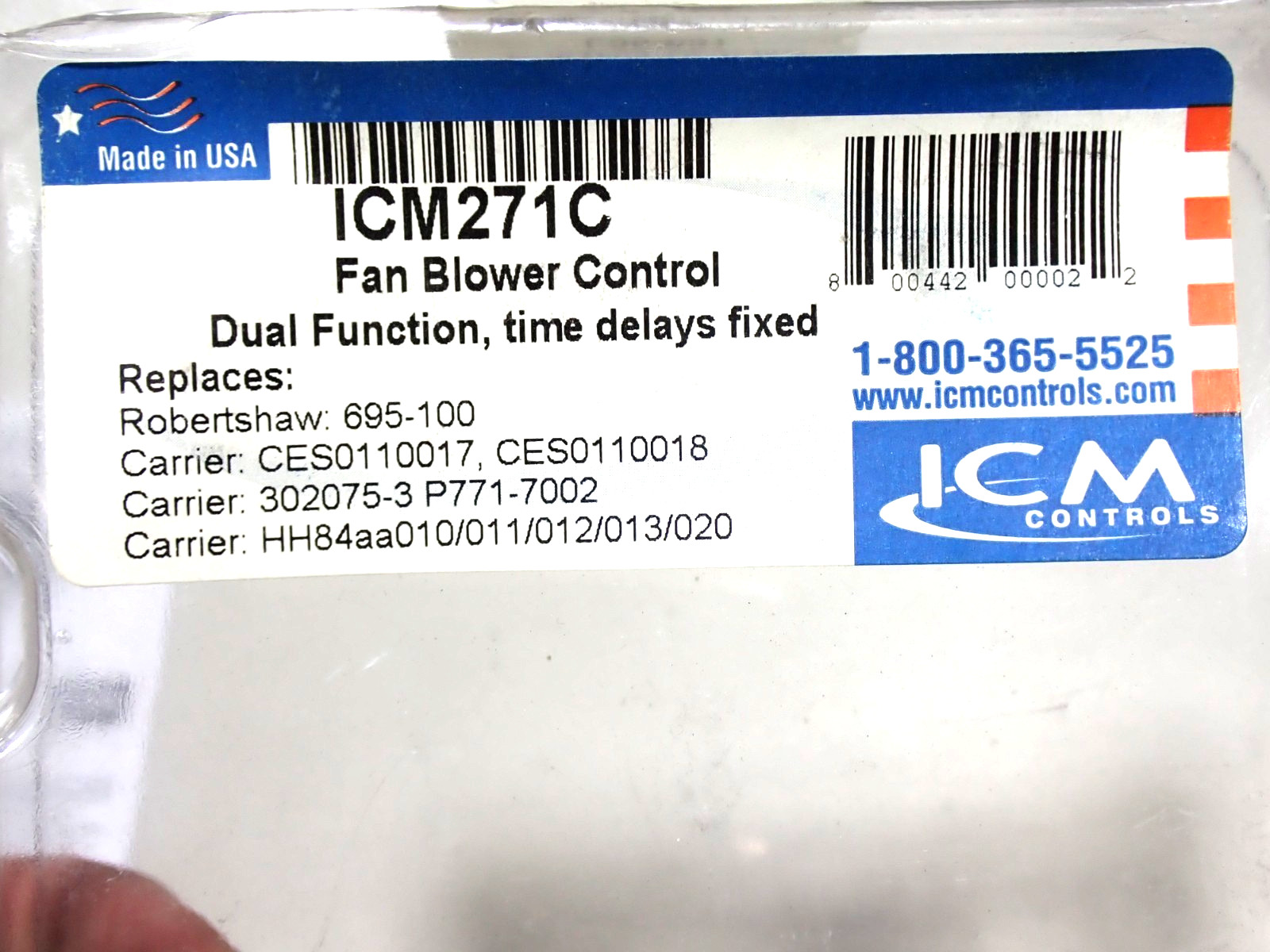 ICM CONTROLS ICM271C FAN BLOWER CONTROL BOARD NEW