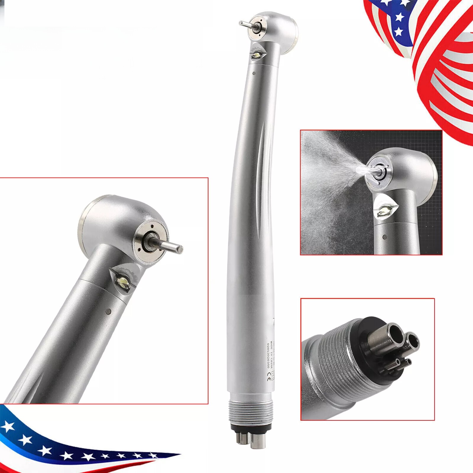 NSK Style Dental Fiber Optic LED E-generator High Speed Handpiece Turbine 4 HOLE