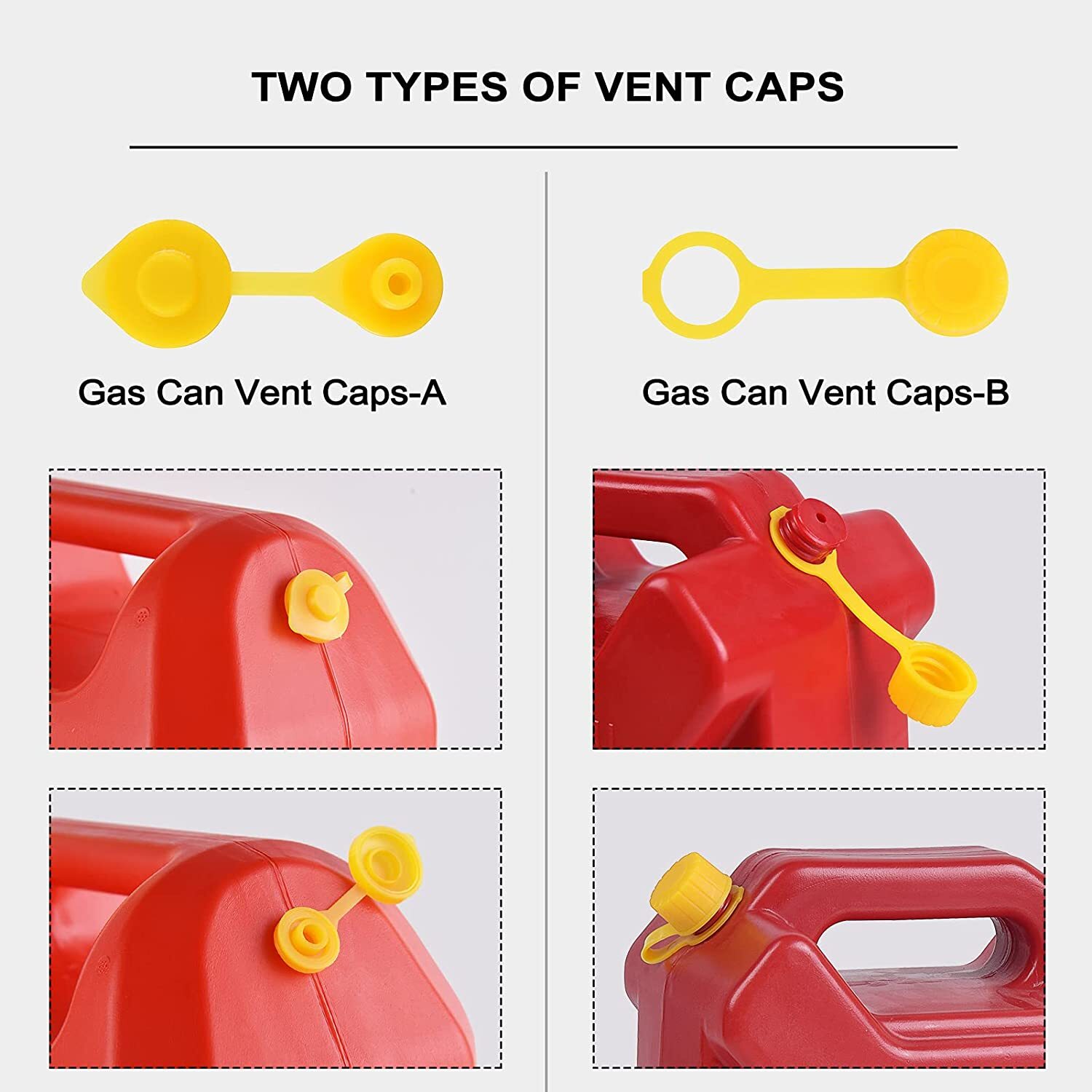 2pack Replacement Gas Can Spout Nozzle Vent Kit for Plastic Gas Cans Caps