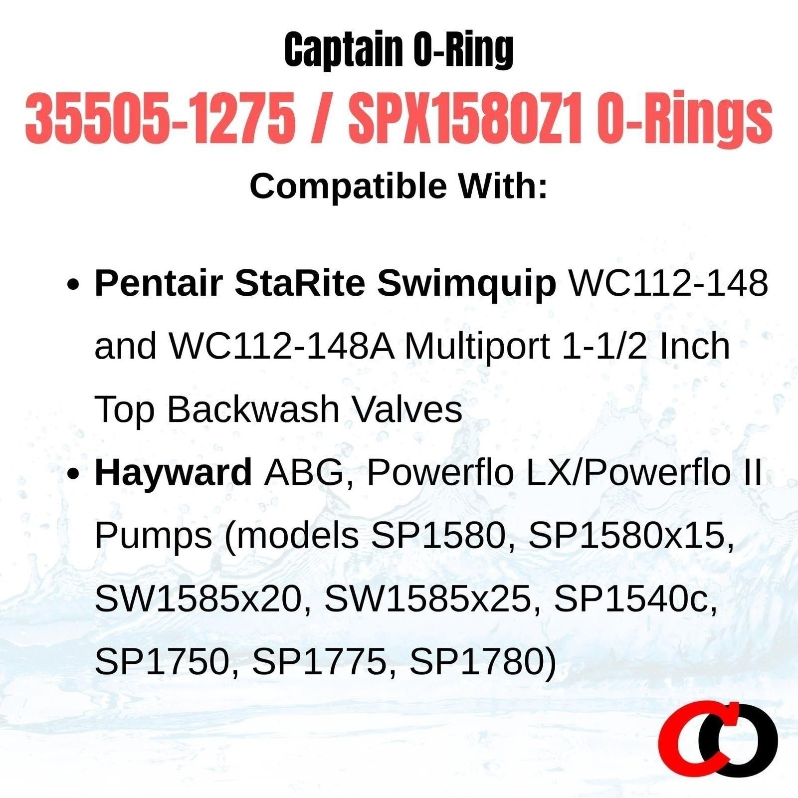 35505-1275 / SPX1580Z1 O-Ring for Pentair Multiport, Hayward Powerflo (2 Pack)
