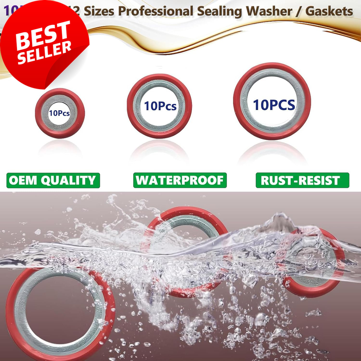 195PCS A/C Seal Kit, O-Ring Assortment, AC Gasket Seal, R134A Refrigerant