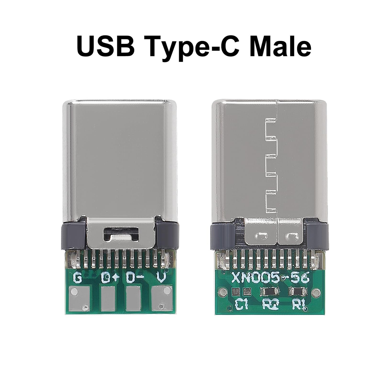 5 USB C Connector 3.1 Male Plug Type C Solder Adapter PCB Cable Repair Black C