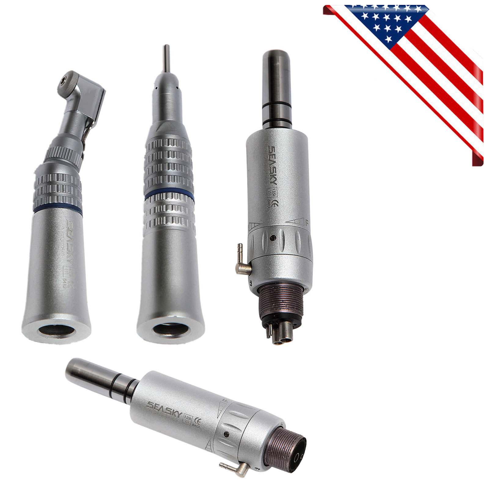 NSK Style Dental Latch/Push Slow Speed Handpiece Contra Angle Air Motor 2/4Holes