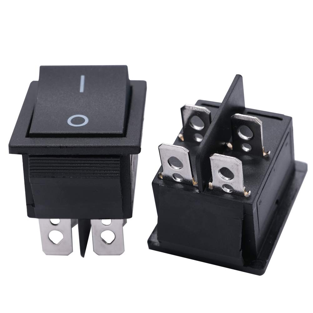3PCS Momentary Rocker Switch ON Off Toggle DPST Power 4 Pin AC 250V 6A 125V 10A