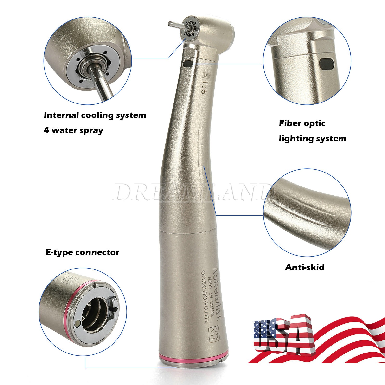 KaVo Style Dental High Speed Handpiece Push Button with 4Holes Quick Coupler GB4