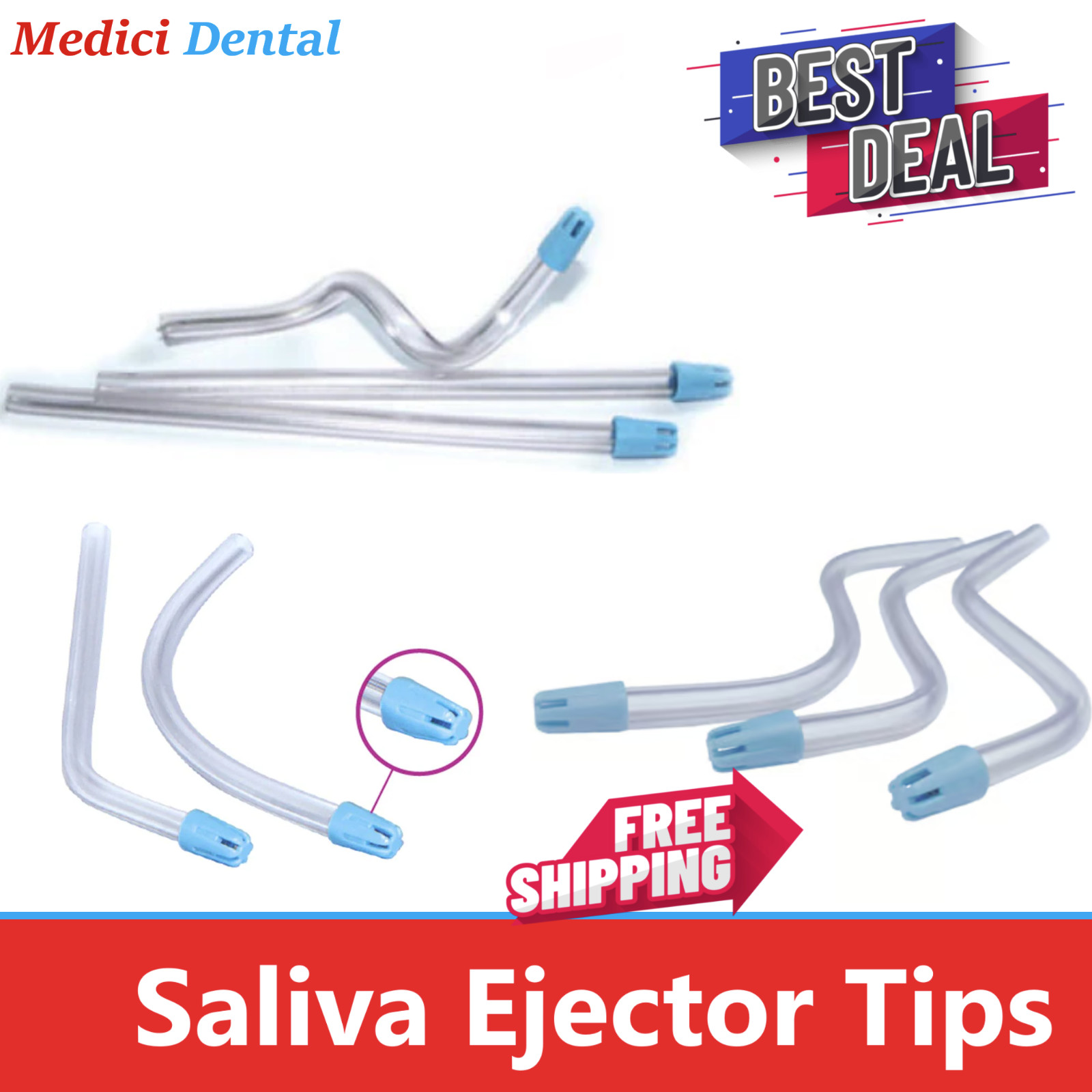 100-1000/Box Dental Saliva Ejectors Suction Ejector Blue Or White, US Manufactur