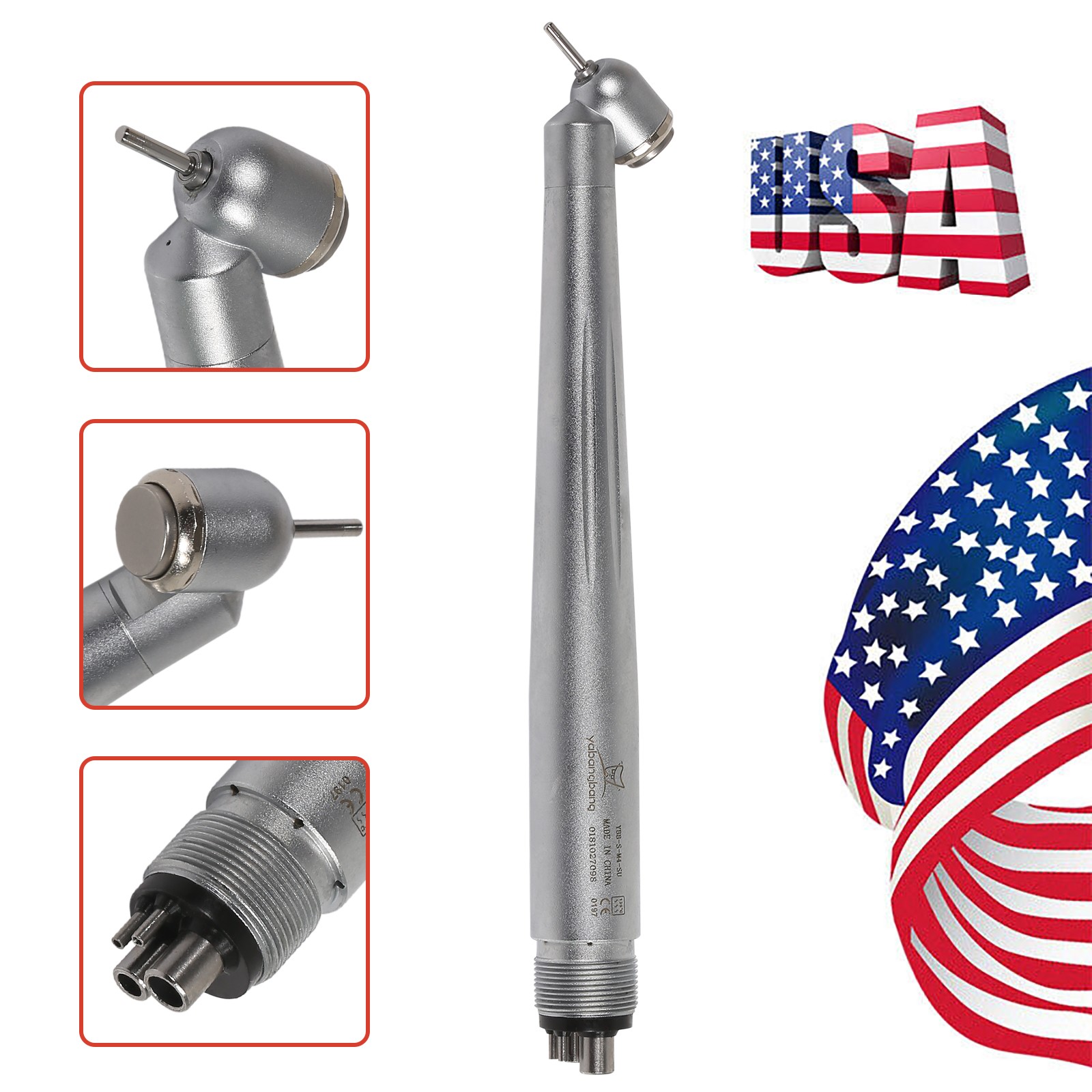 Dental Surgical 45 Degree High Speed Handpiece Push Button Single Spray 4 Holes