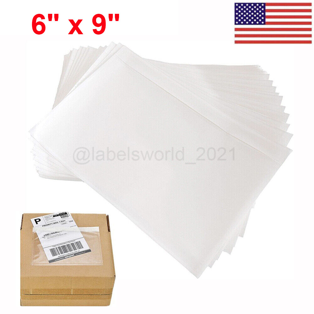 6″ x 9″ Clear Adhesive Packing List Shipping Label Envelopes Pouches 50 – 8000