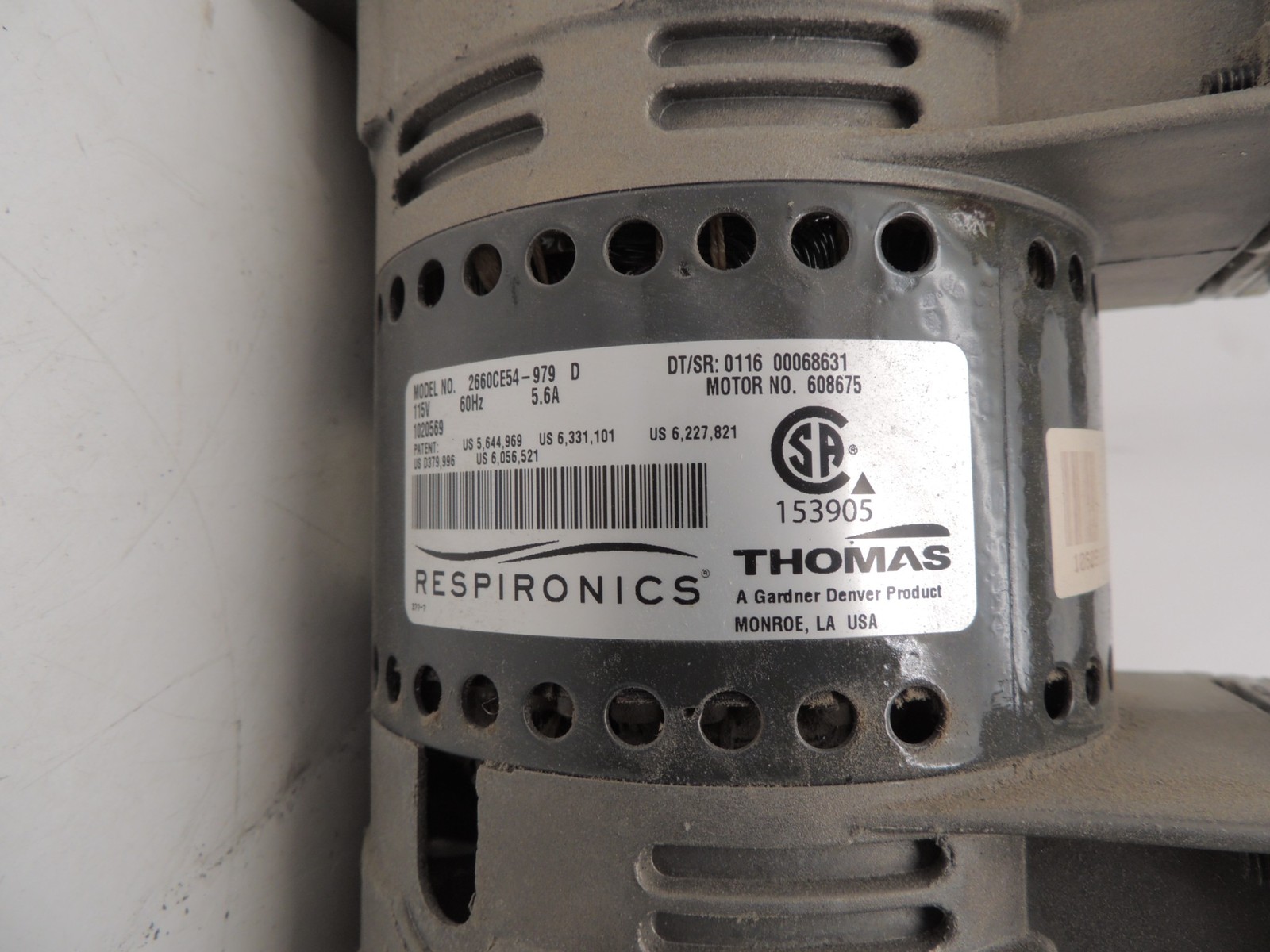 Rietschle Thomas 2660CE Vacuum Air Compressor Pump 15-25 in hg 30-60 psi