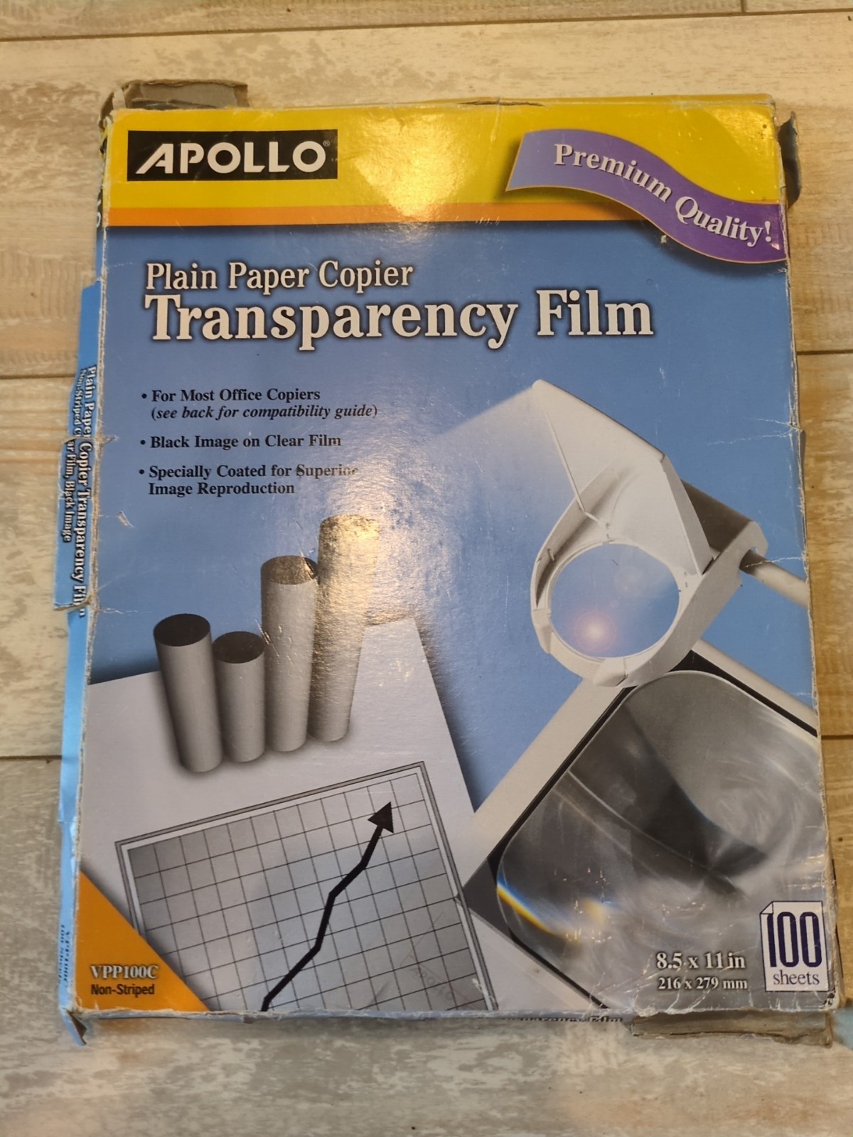 Apollo Transparency Film – Letter – 8.50″ X 11″ – 45 / Box – Clear (PP100C)