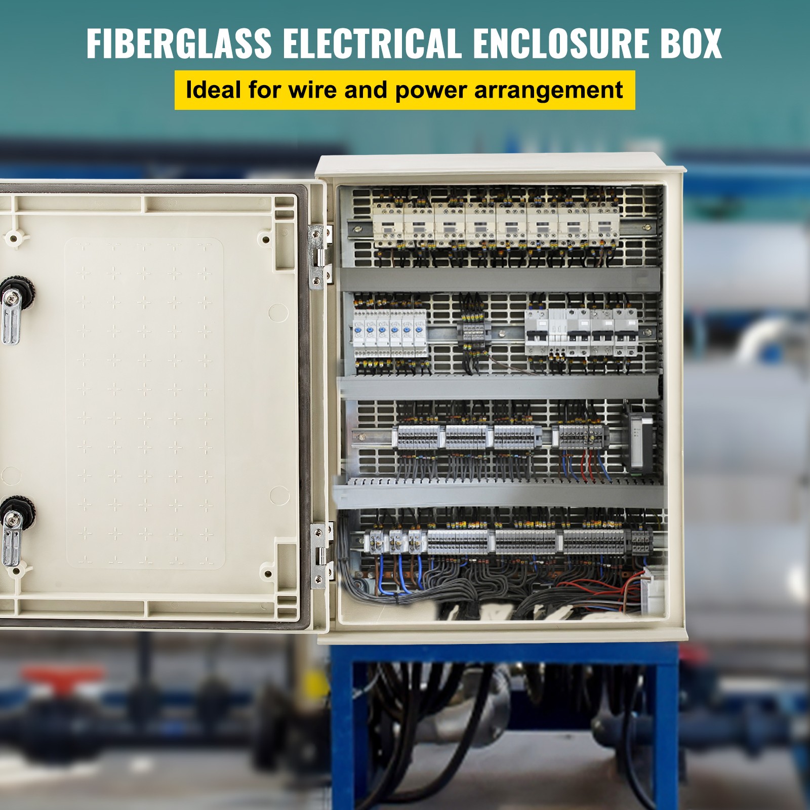 VEVOR Fiberglass Enclosure Electrical Enclosure Box 15.7 x 11.8 x7.9″ Wall Mount