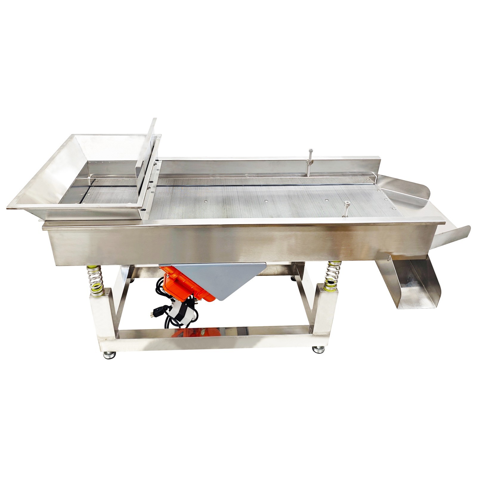 110V Linear Vibrating Screen Stainless Steel 3mm Hole 3000RPM Dual Motor