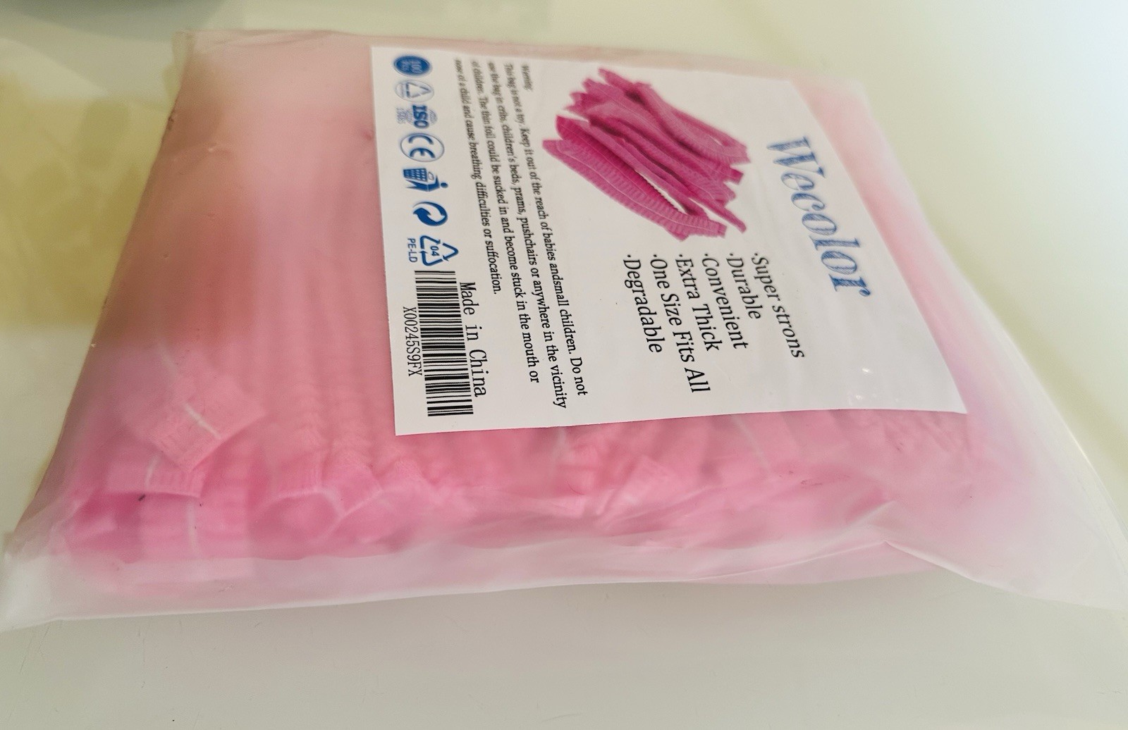 Wecolor One Size Fits All Disposable Stretch Caps Hairnet Food Service