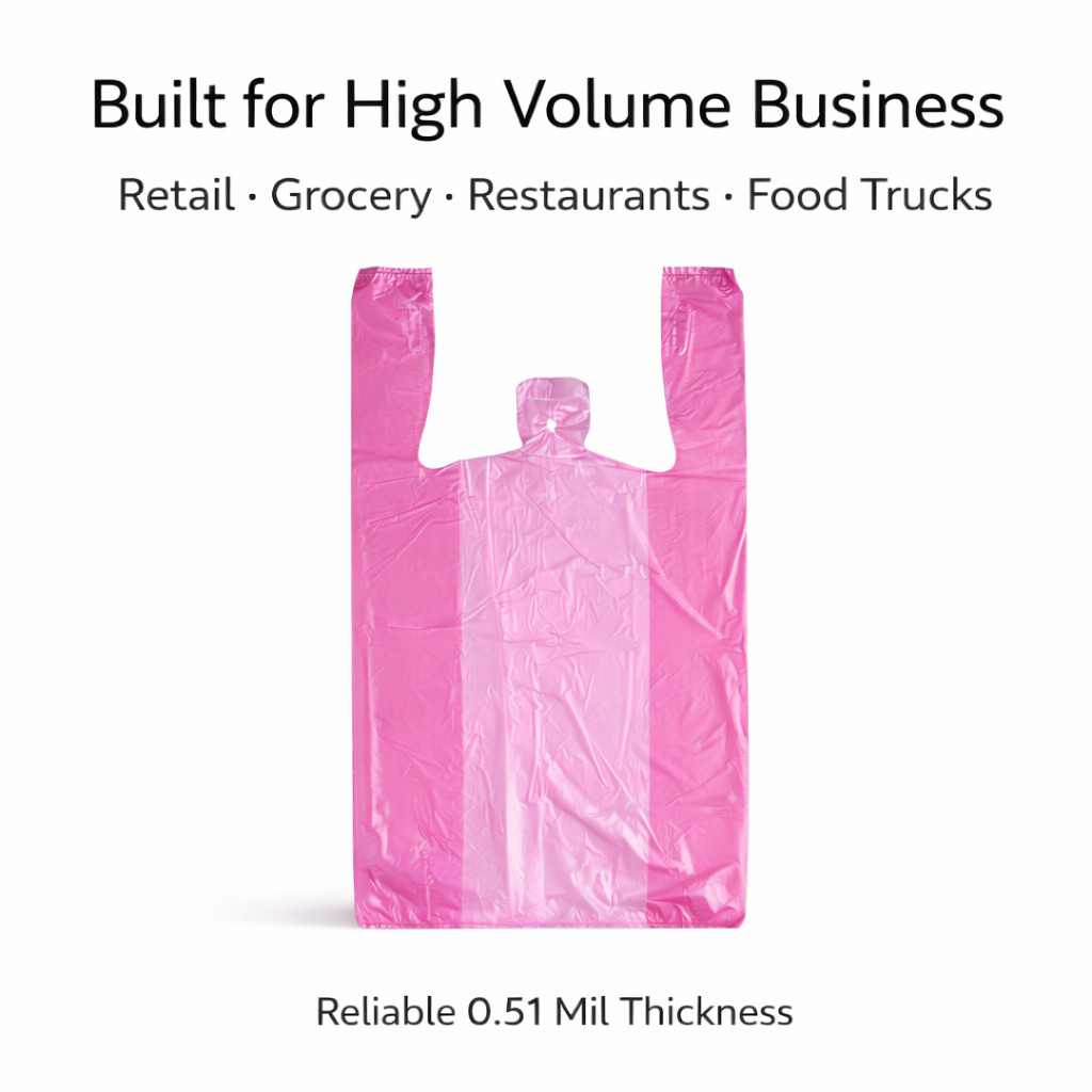 Any Color Bags 1/6 Large 21 x 6.5 x 11.5 T-Shirt Plastic Grocery Shopping 0.51 M