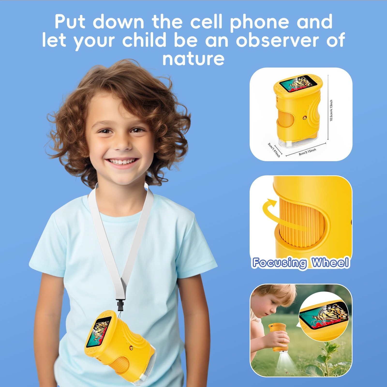 Microscope for Kids – 1000X Kids Handheld Pocket Microscope with 4K IPS Scree…