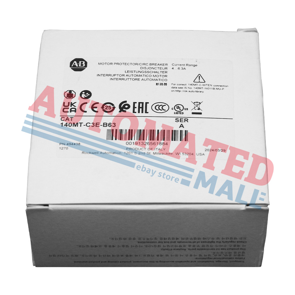 Allen Bradley 140MT-C3E-B63 C Frame, 4 – 6.3A,Motor Protection Circuit Breaker