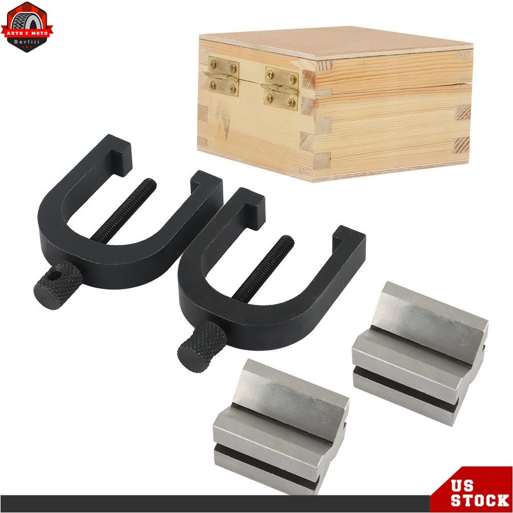 1-5/8″ ×1-1/4″ ×1-1/4″ V-Block & Clamp Set 90 Degree Angle Hardened Steel New