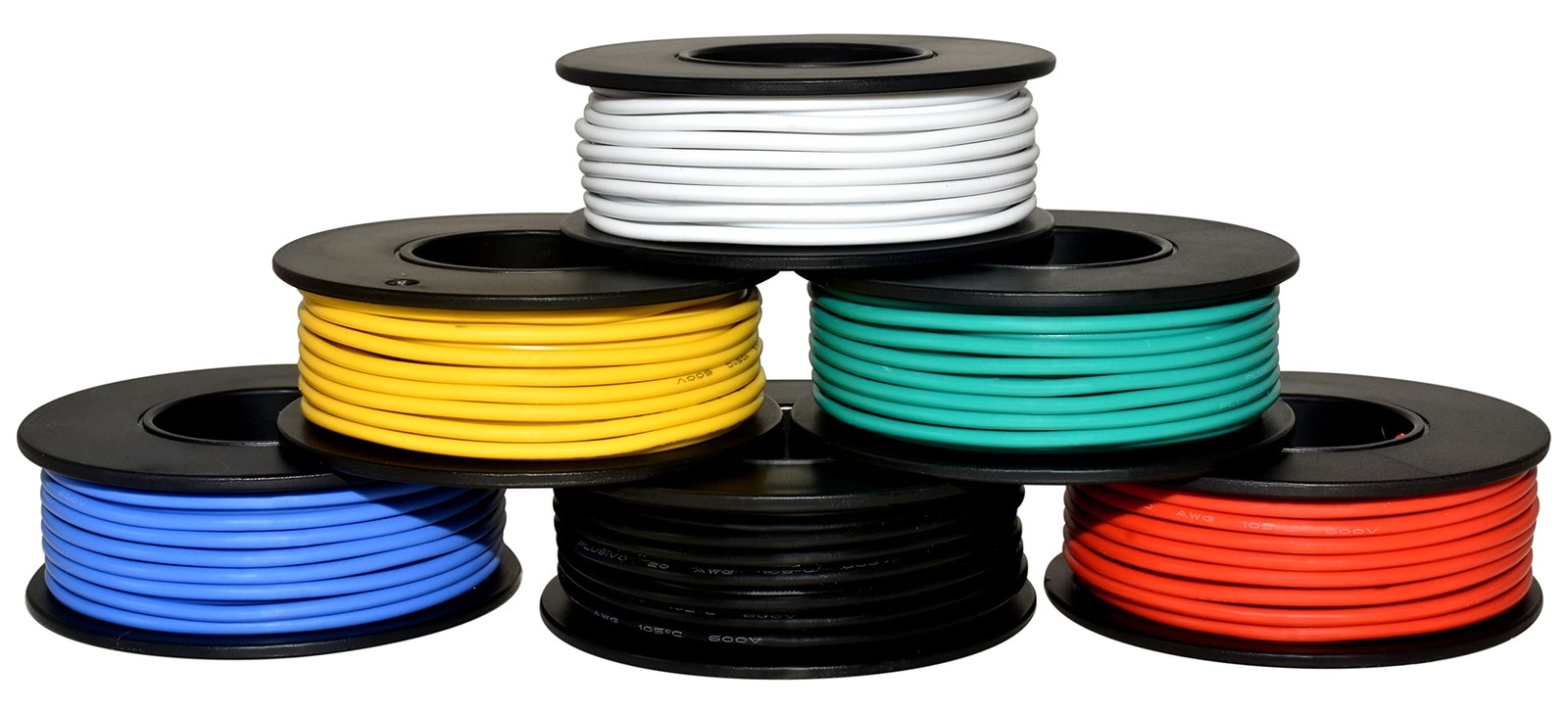 20 AWG Solid Core Wire Kit – 20 Gauge PVC Coated Copper Wires PreTinned 23ft …