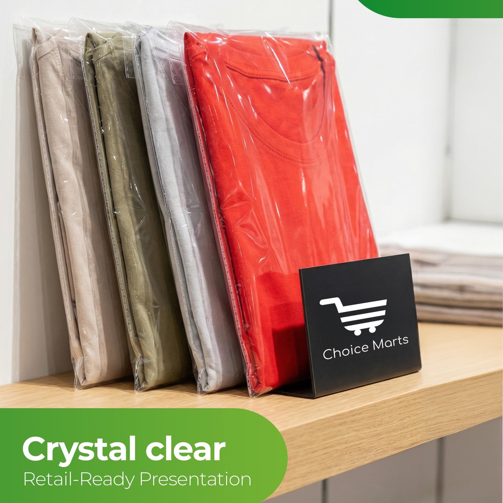 Self Sealing Cellophane Bags 9×12 Inch – 100 Count T Shirt inches, Clear