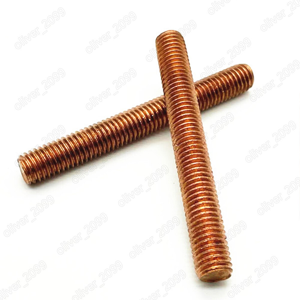 M4 M5 M6 M8 M10 M12 99.9% Pure Copper Threaded Rods Metric Thread Stud Bolts