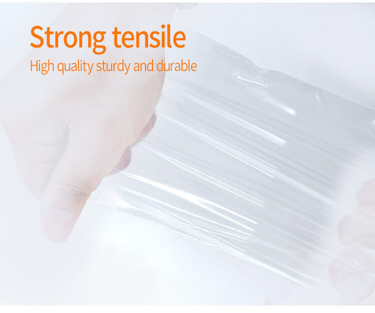 WHITE BLOCK HEAVY DUTY 2 Mil Clear Zip Seal Bags Reclosable` Top Lock Plastic