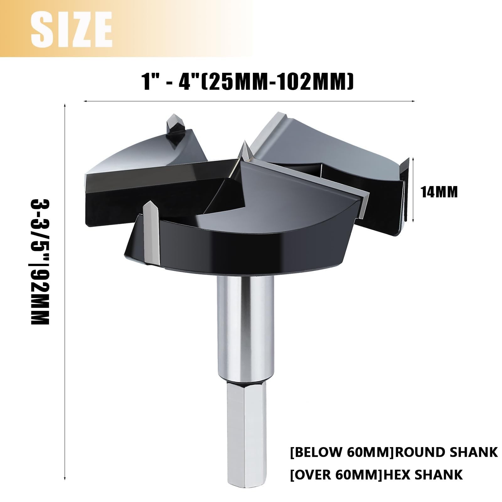 1-1/2″ | 38mm Forstner Drill Bit,Triple Flute Tungsten Carbide Tipped – for H…