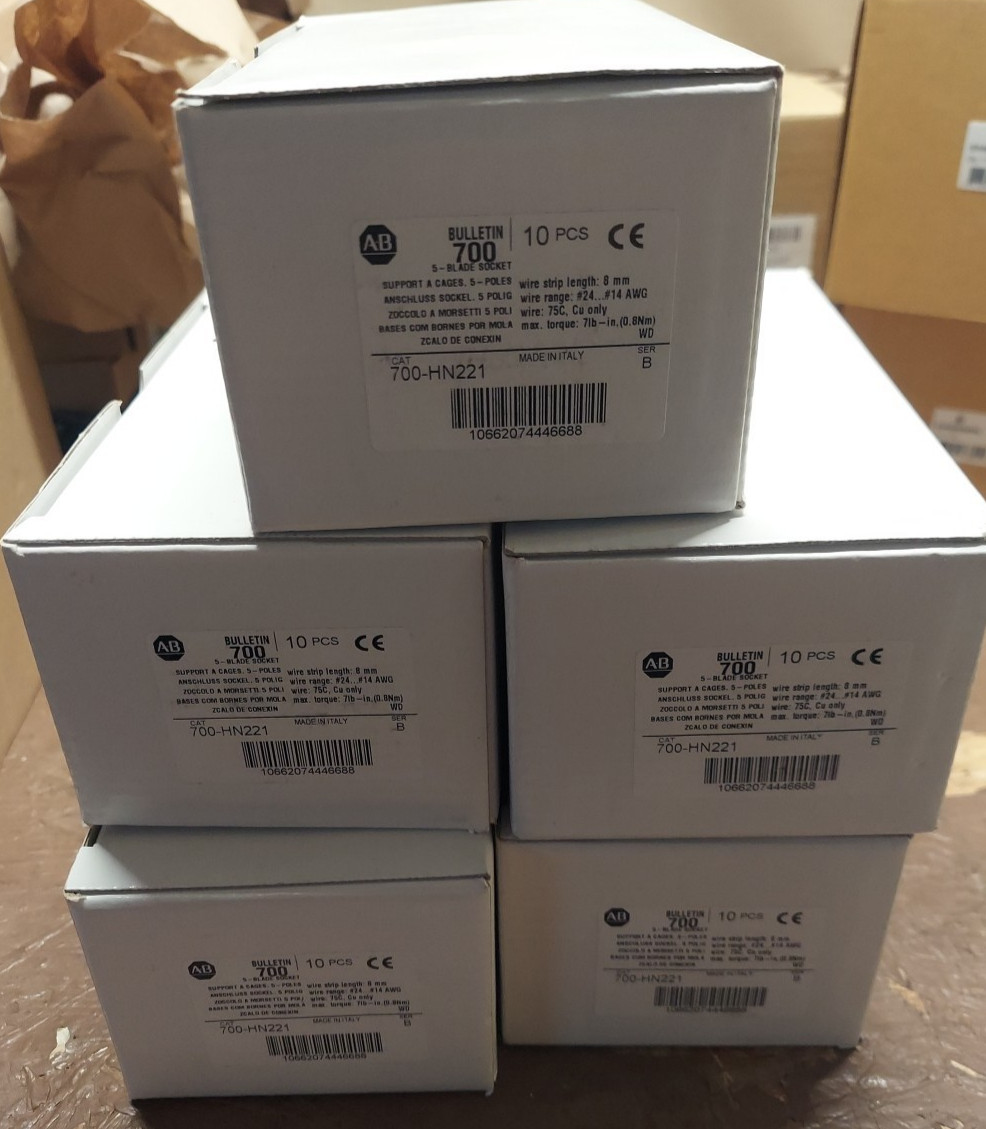 NEW 10 PACK ALLEN-BRADLEY 700-HN221 5-BLADE SOCKET / RELAY BASE ICE CUBE AB