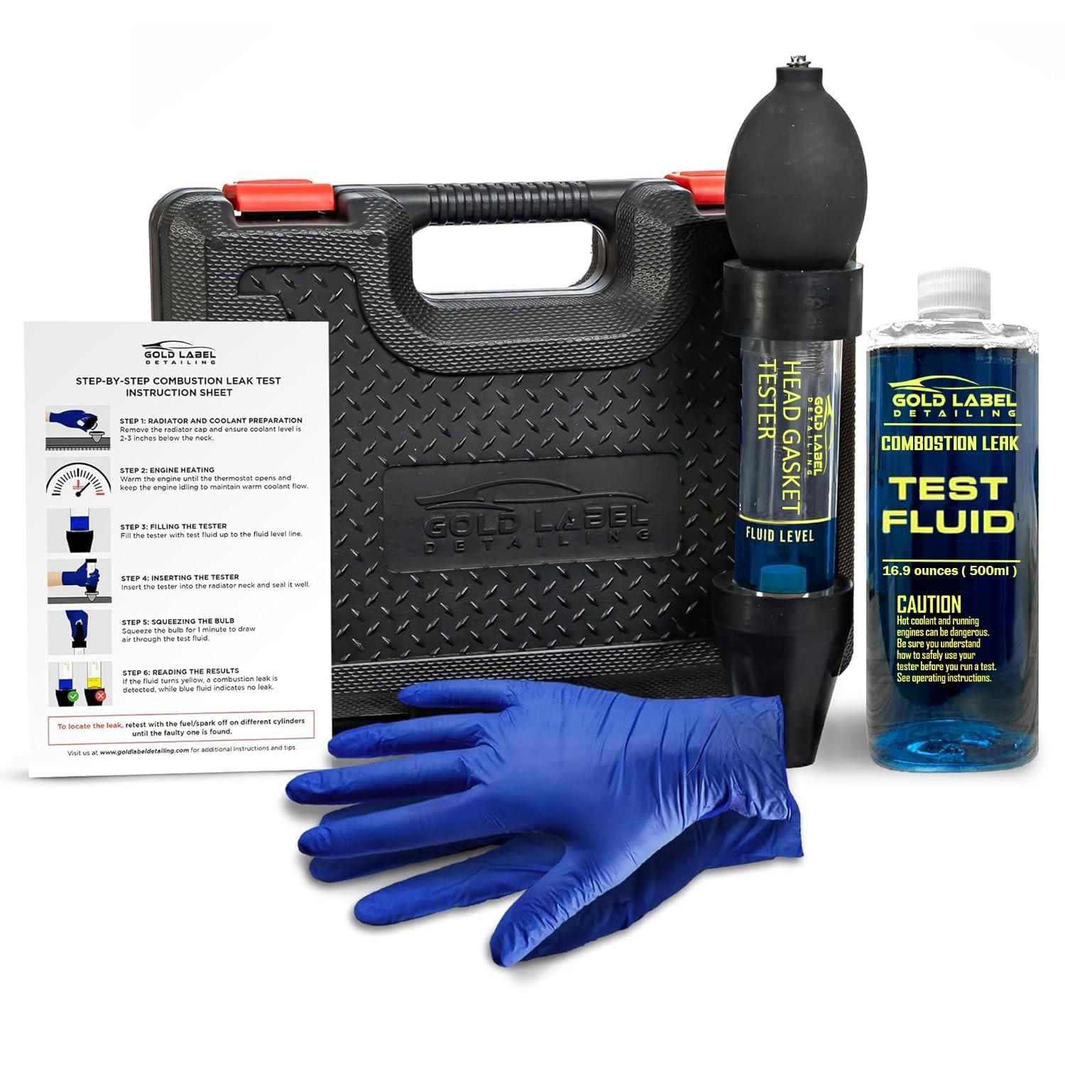 Combustion Leak Detector Kit – 100+ Tests with 18oz Fluid for Engine Diagnostics
