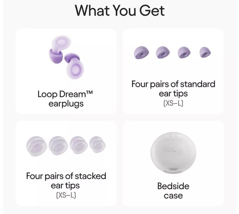 Loop Dream™ Earplugs for Deep Sleep, Napping and Snoring – Lilac