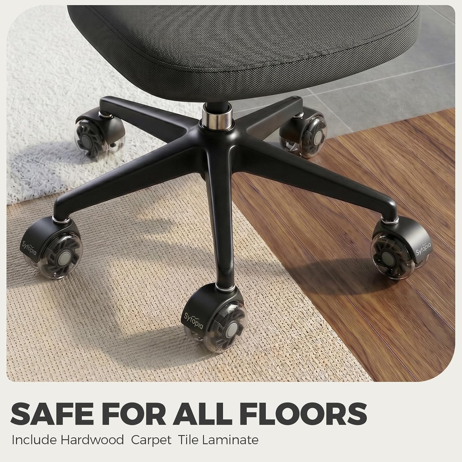 Dark Grey Office Chair Wheels, Set of 5